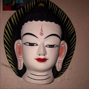 Hand made clay Buddha head